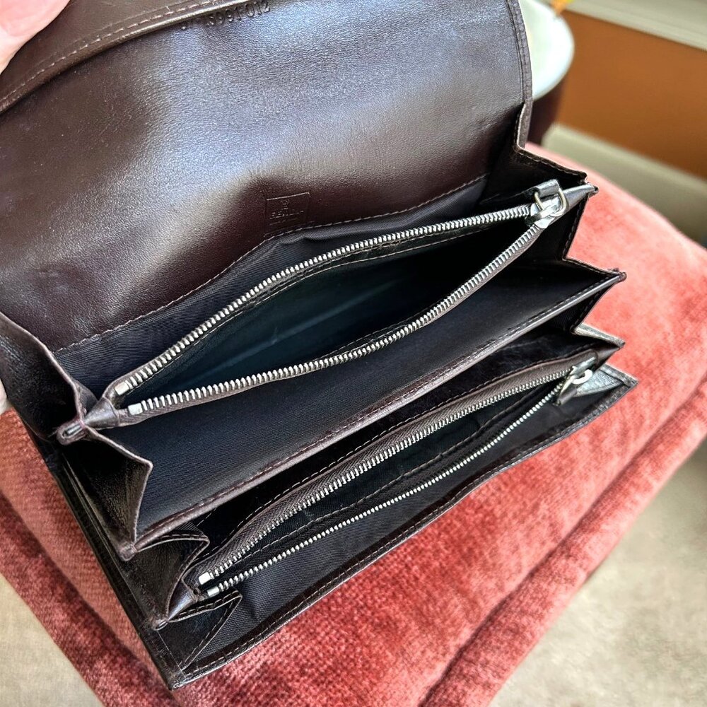 FENDI Zucca Large Clutch Wallet Tobacco Black - Picture 11 of 11